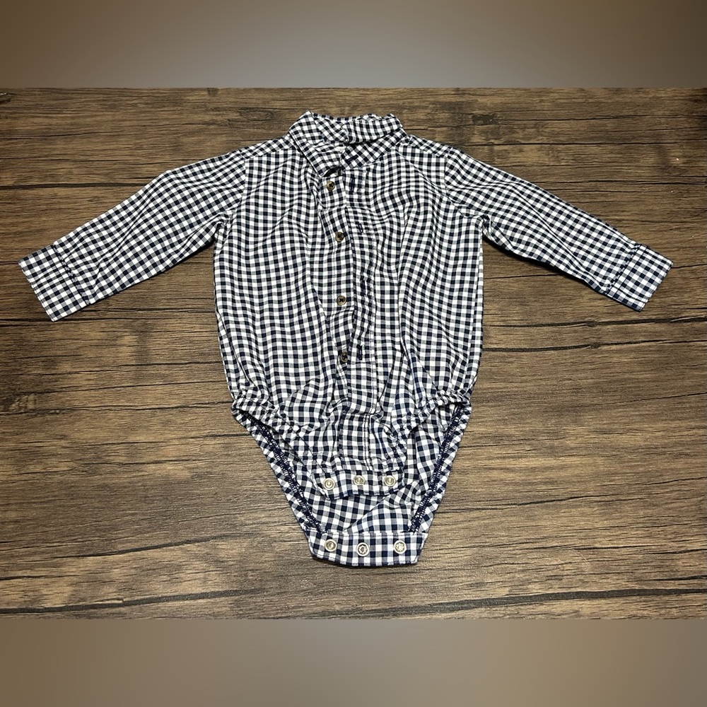 Just One You 9 Month Long Sleeved Button Down Bodysuit